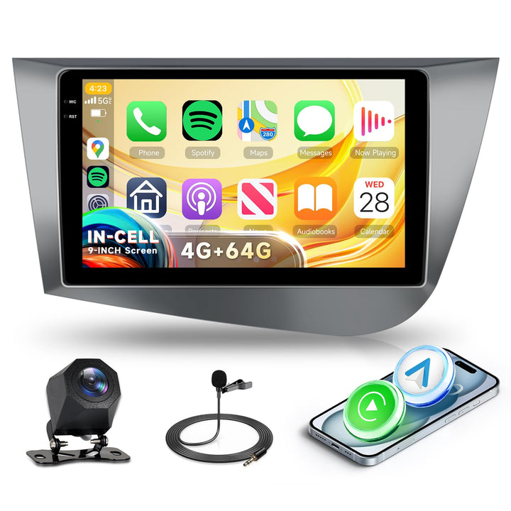 4G+64G Rimoody Android Autoradio für SEAT León MK2 2005-2012 9 Zoll HD Autoradio SEAT León 2 mit Wir