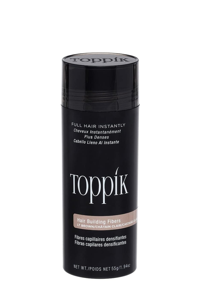 Toppik Haarfasern 55 g, Hellbraun, natürlich gewonnene Fasern aus Keratin für voller aussehendes Haa