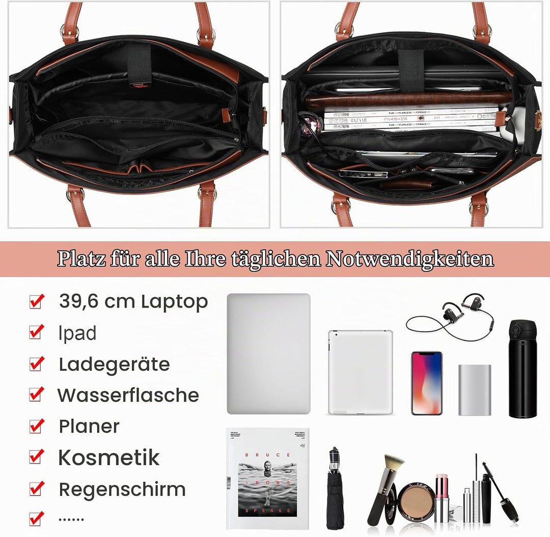 KTMOUW Shopper Damen Gross 15.6 Zoll Wasserdicht Handtasche Laptoptasche Business Schule Laptop Umhä