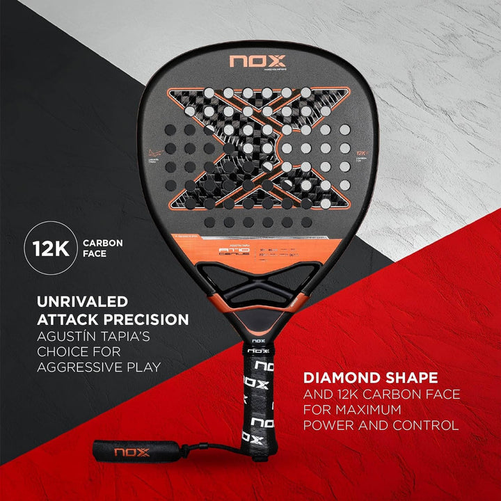 Nox At10 Genius Attack 12k by Agustin Tapia Padel Racket 360-375 gr