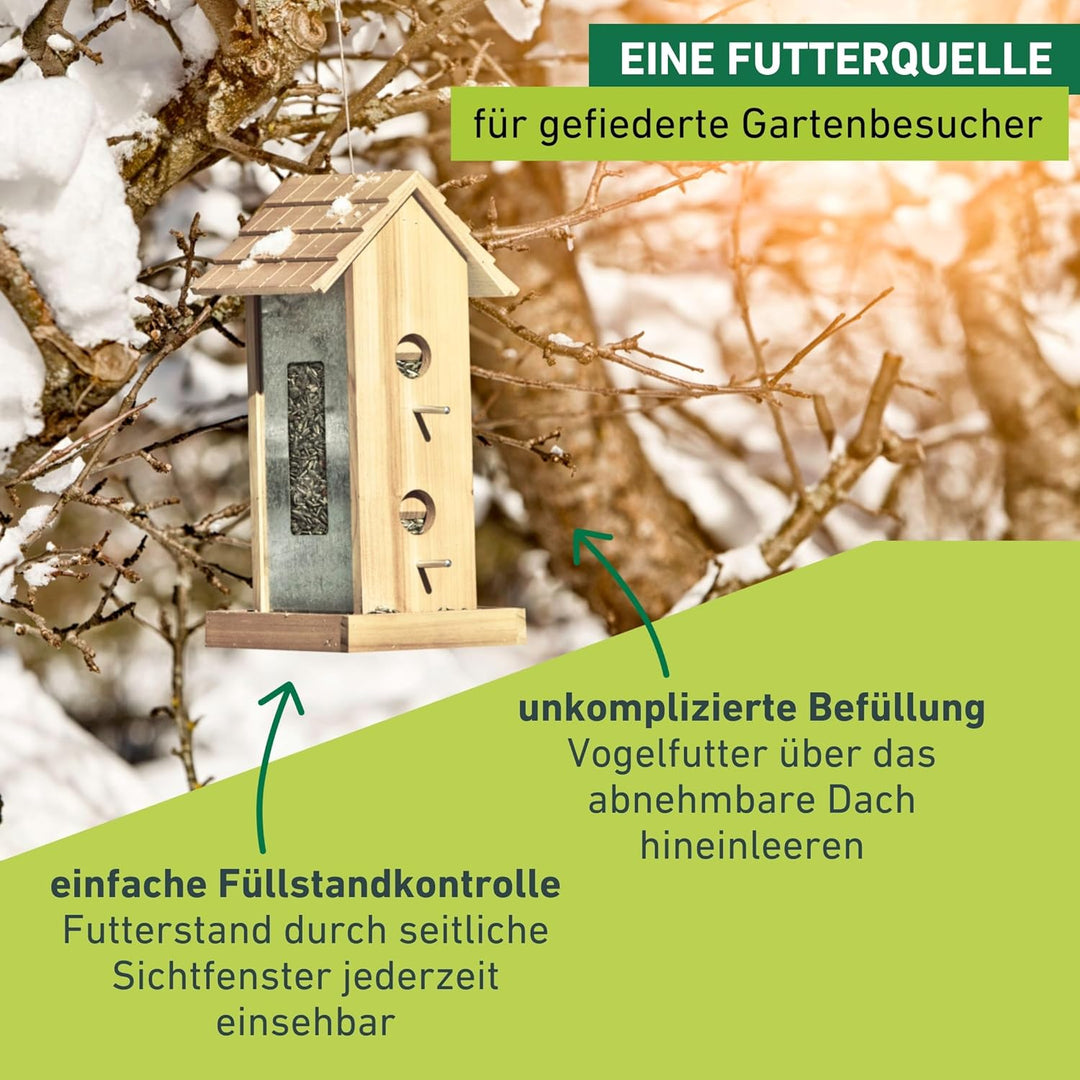 Windhager Vogelfuttersilo Country,Vogelfuttersilo, Vogelhaus, Futterspender für Vögel, Vogelhäuschen