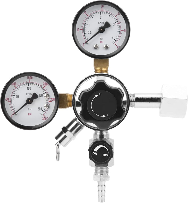 CO2-Regler, Fassregler, Dual-Kegerator-Manometer CO2-Regler mit Sicherheitshandbuch Druckentlastungs