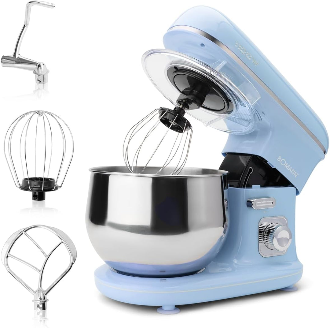 Bomann® Retro Küchenmaschine zum backen | Knetmaschine 5L mit starkem 1100W Motor | Teigmaschine ink
