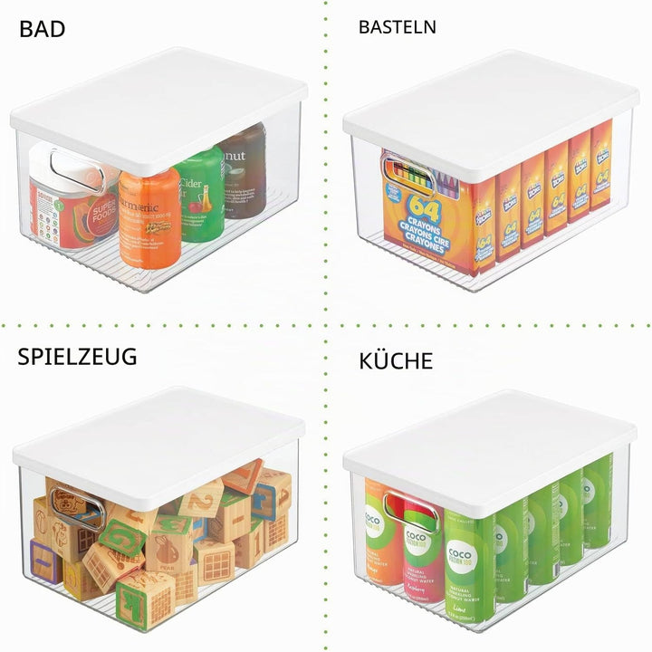 mDesign 2er-Set Kühlschrankbox – Kühlschrank Vorratsdose mit Griffen und abnehmbarem Deckel – lebens