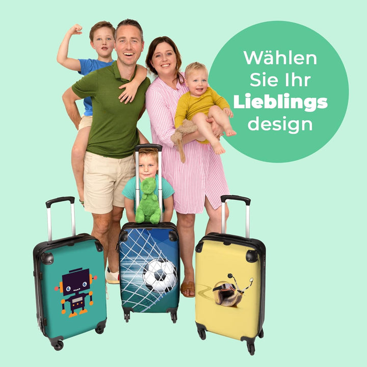 NoBoringSuitcases.com® Reisekoffer Geschenk Junge Rollkoffer Reisekoffe Trolli Suitcase Koffer Gross