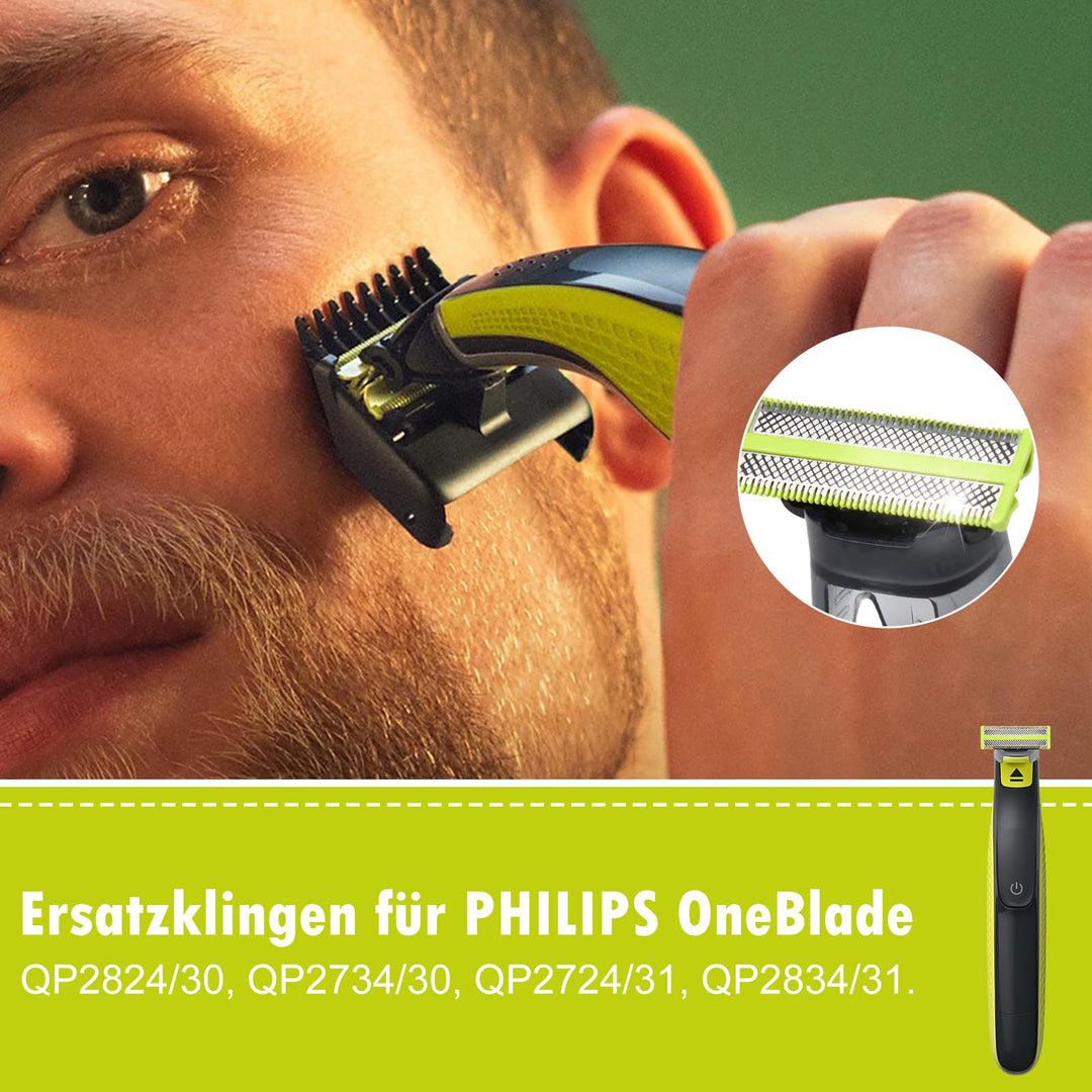 3 Stück Ersatzklingen für Philips Elektrischer Bartstyler, Face & Body Wasserdichte Ersatzköpfe Ersa