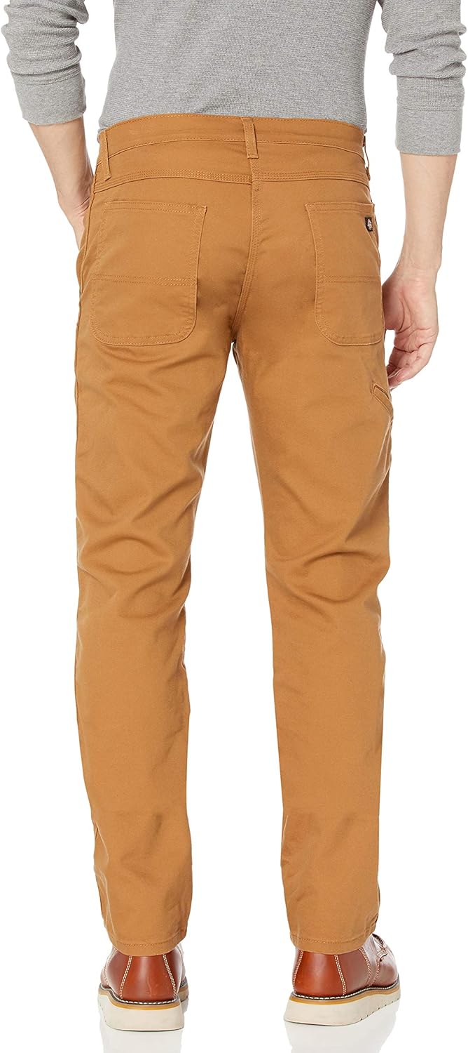 Dickies Herren Tough Max Duck Hose mit Zwei Knien Arbeitshose XL Stonewash Brown, XL Stonewash Brown