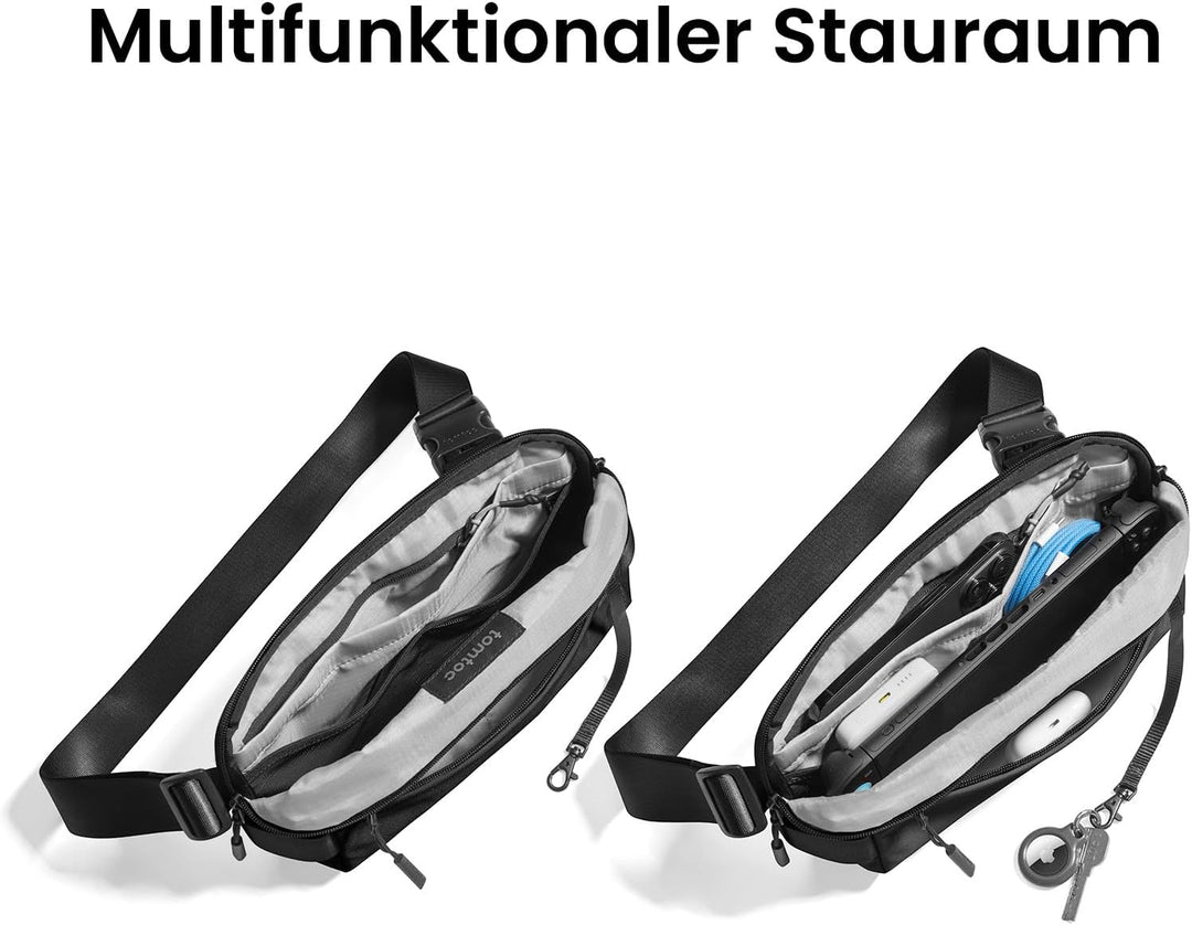 tomtoc Kompakt Sling Bag, 4L Minimalistisch Brusttasche Umhängetasche Schultertasche für Herren und
