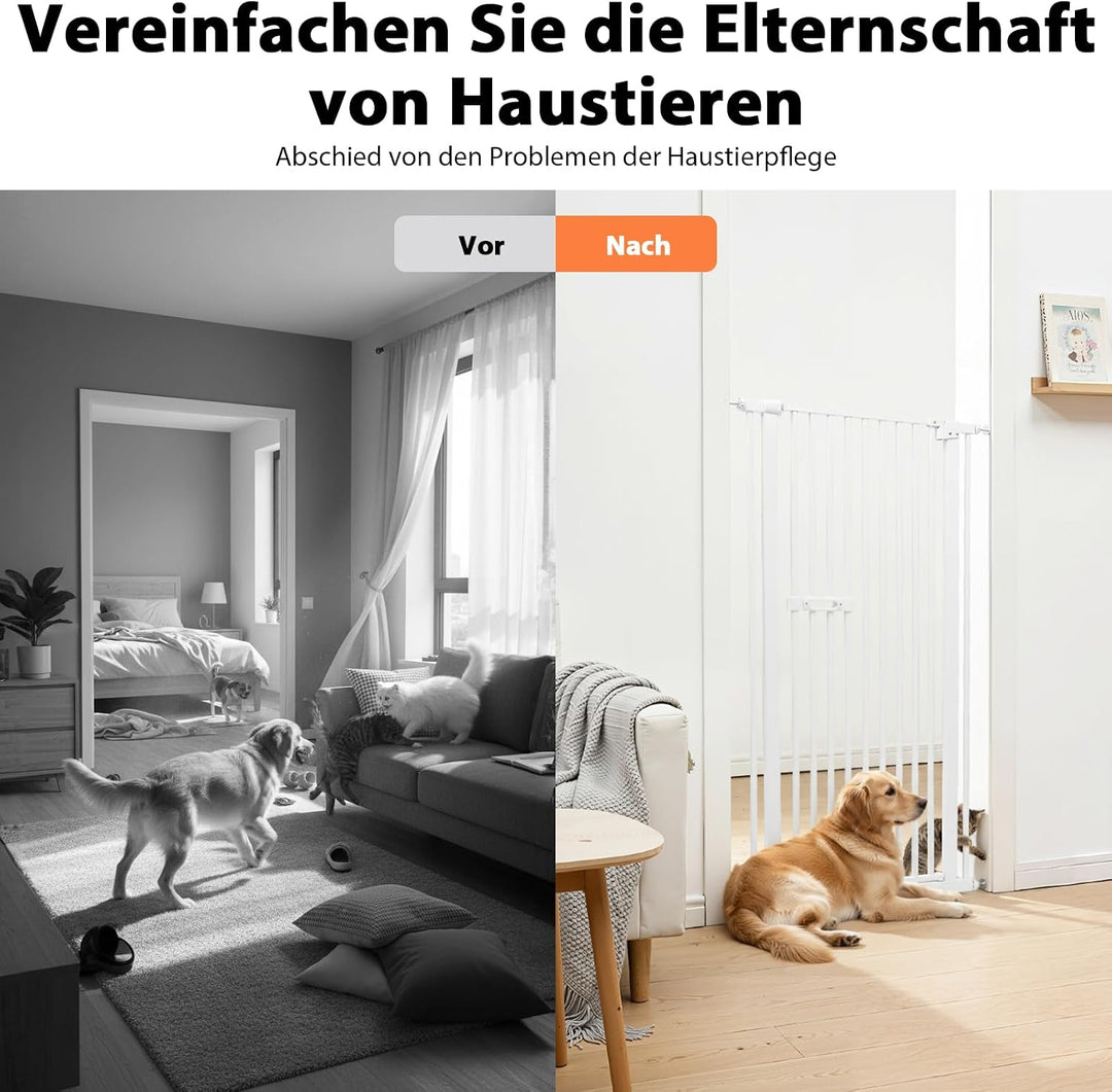 150cm Extra Hohes Haustier Schutzgitter Verstellbar Türschutzgitter für Hunde Katzen Treppenschutzgi