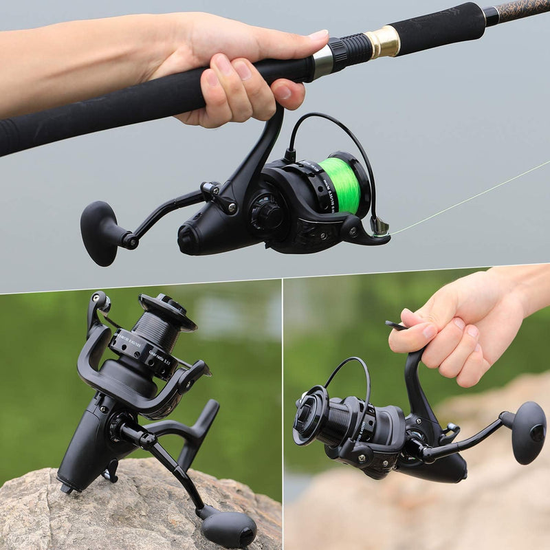 Sougayilang Karpfenrolle Ultra Smooth Powerful Spinning Angelrolle 28LBS Drag Power 12 + 1BB Metallk