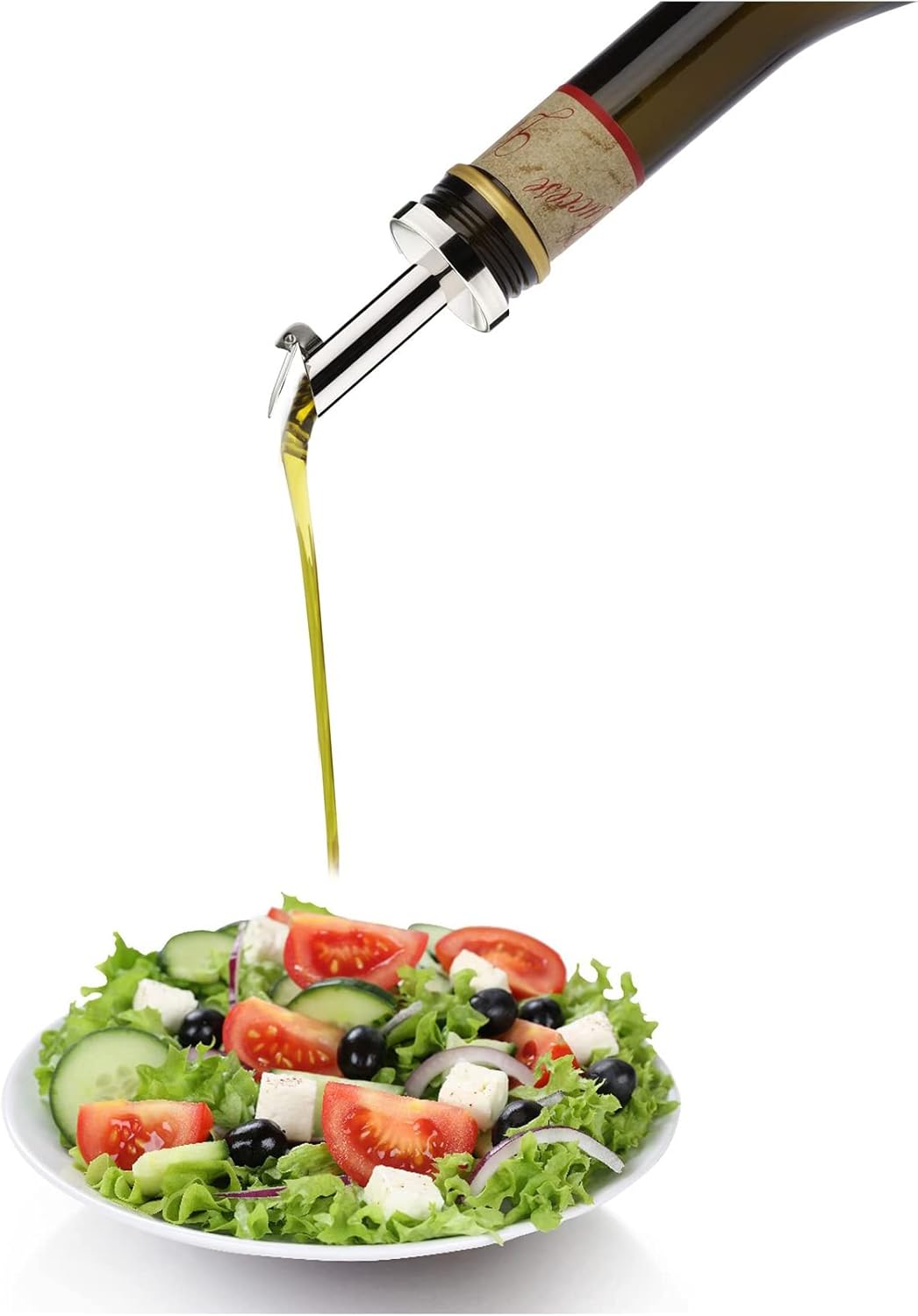 Westmark 4 Öl-/Essig-Ausgiesser + 4 Ersatzkorken, mit Kläppchen, Metall/rostfreier Edelstahl, Naturk