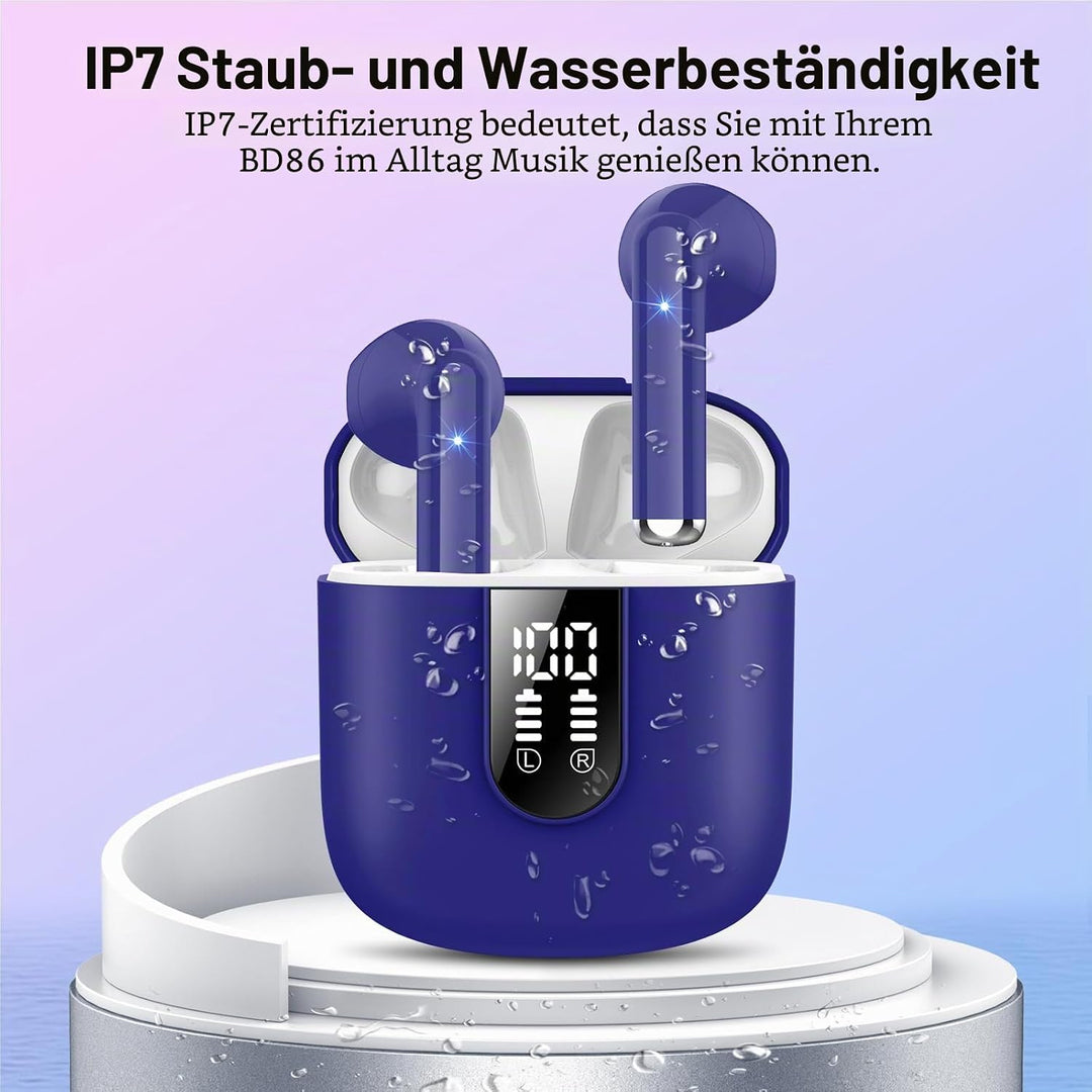 Bluetooth Kopfhörer In Ear, Kopfhörer Kabellos Bluetooth 5.3, Ultraleicht Ohrhörer mit HD Mikrofon,