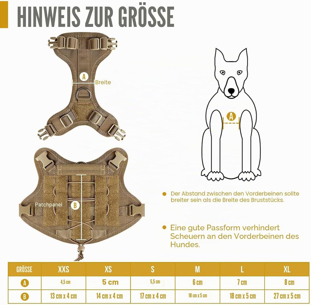 OneTigris Taktische Hundeweste Service Hundegeschirr MOLLE Hundeausbildung Geschirr 1000D Nylon (XL,