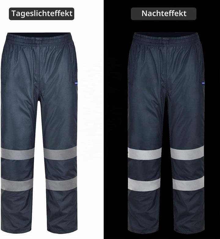 AYKRM Regenhose Fahrrad Warnschutz Regen-Latzhose, warnregenhose Arbeitshose Regenhosen für Herren 4