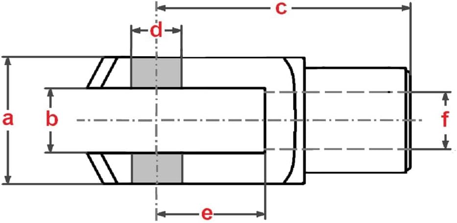 5 Stück - Gabelkopf - 16x32 - M16