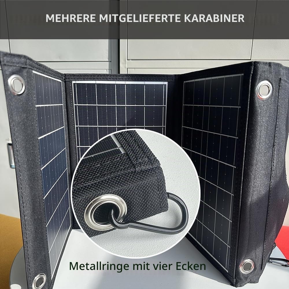 Solar Ladegerät 30W tragbares wasserdicht, IP67 faltbares Solarpanel mit USB-A nschluss, kompatibel
