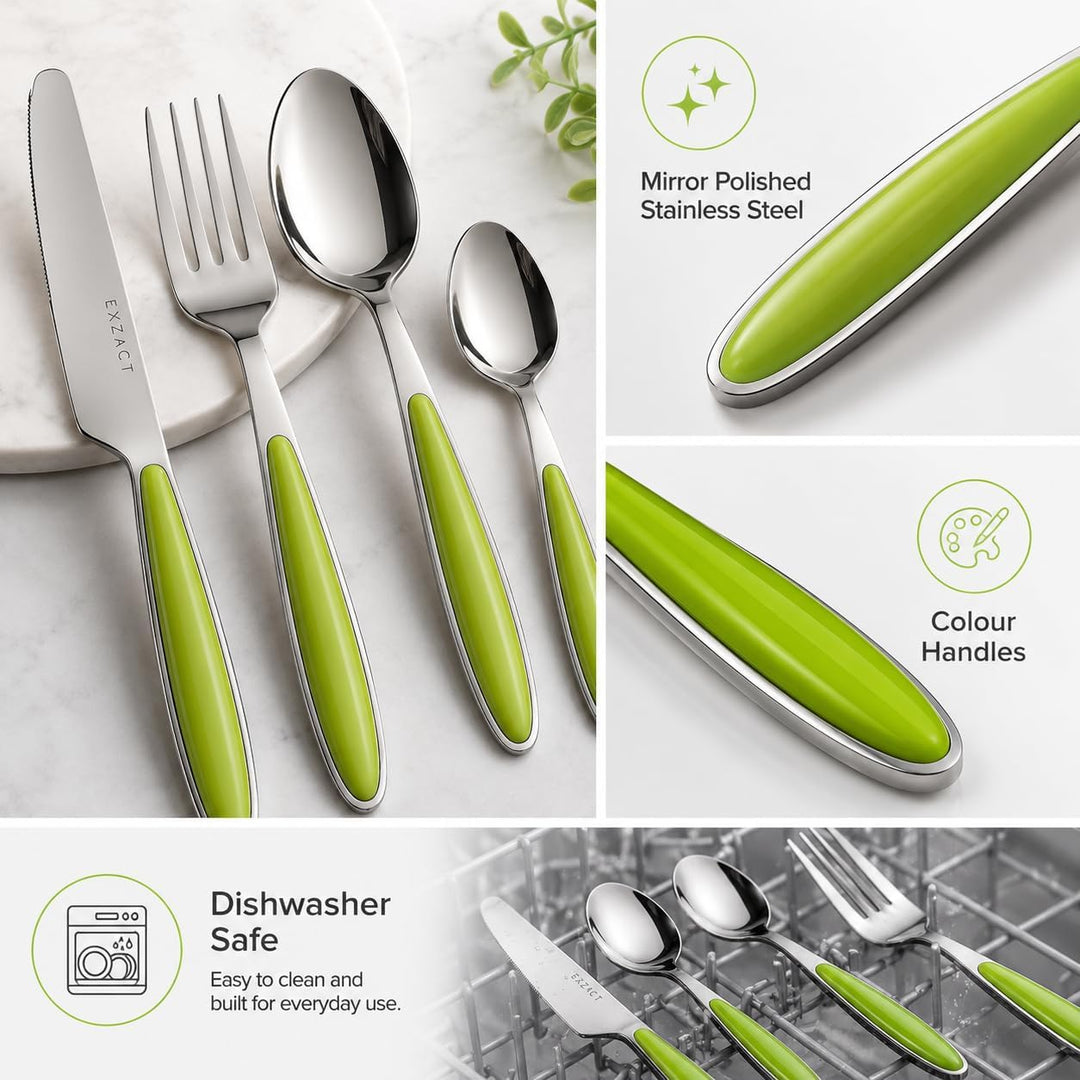Exzact Rostfrei Stahl Besteck Set EX07 Grüne 16st, Grüne 16st