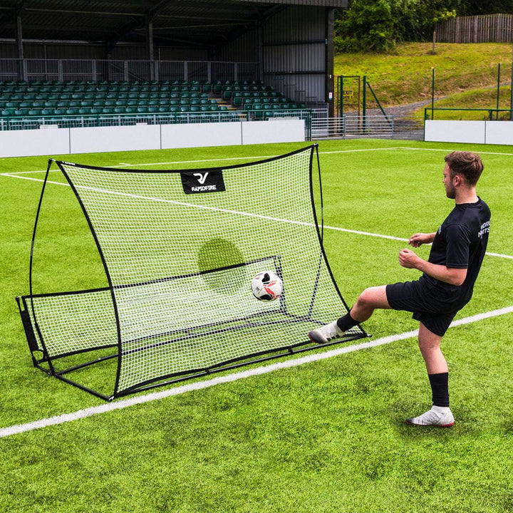 FORZA RAPIDFIRE Flash II Pop-Up Fussball-Rebounder [2,4m x 1,5m] | Schnell aufbaubare Trainingshilfe