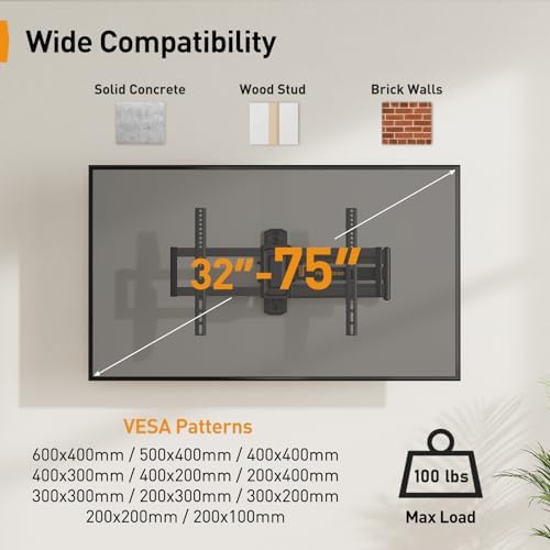Perlegear TV Wandhalterung PGMFK6& PGLF18 mit 822mm Langem Arm wandhalterung Fernseher