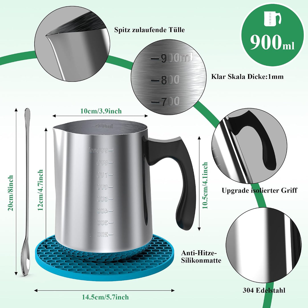 pojifi Kerze machen Kit Zubehör für Anfänger, Soja-Wachs DIY Kerze machen für Erwachsene, mit 900ml