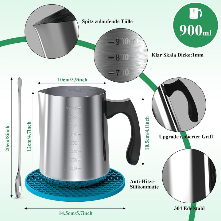 pojifi Kerze machen Kit Zubehör für Anfänger, Soja-Wachs DIY Kerze machen für Erwachsene, mit 900ml