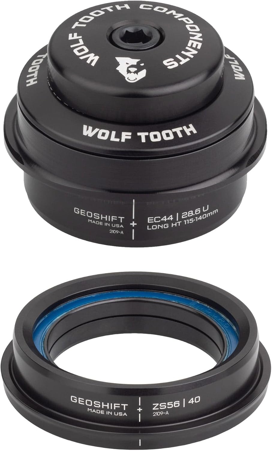 Wolf Tooth EC44 Upper ZS56 GeoShift unten 2 Grad Performance Angle Headset kurz XL, XL