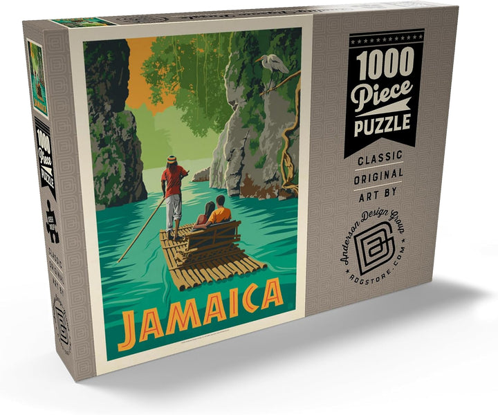 Jamaica: Rafting im Paradies, Vintage Poster - Premium 1000 Teile Puzzle - MyPuzzle Sonderkollektion