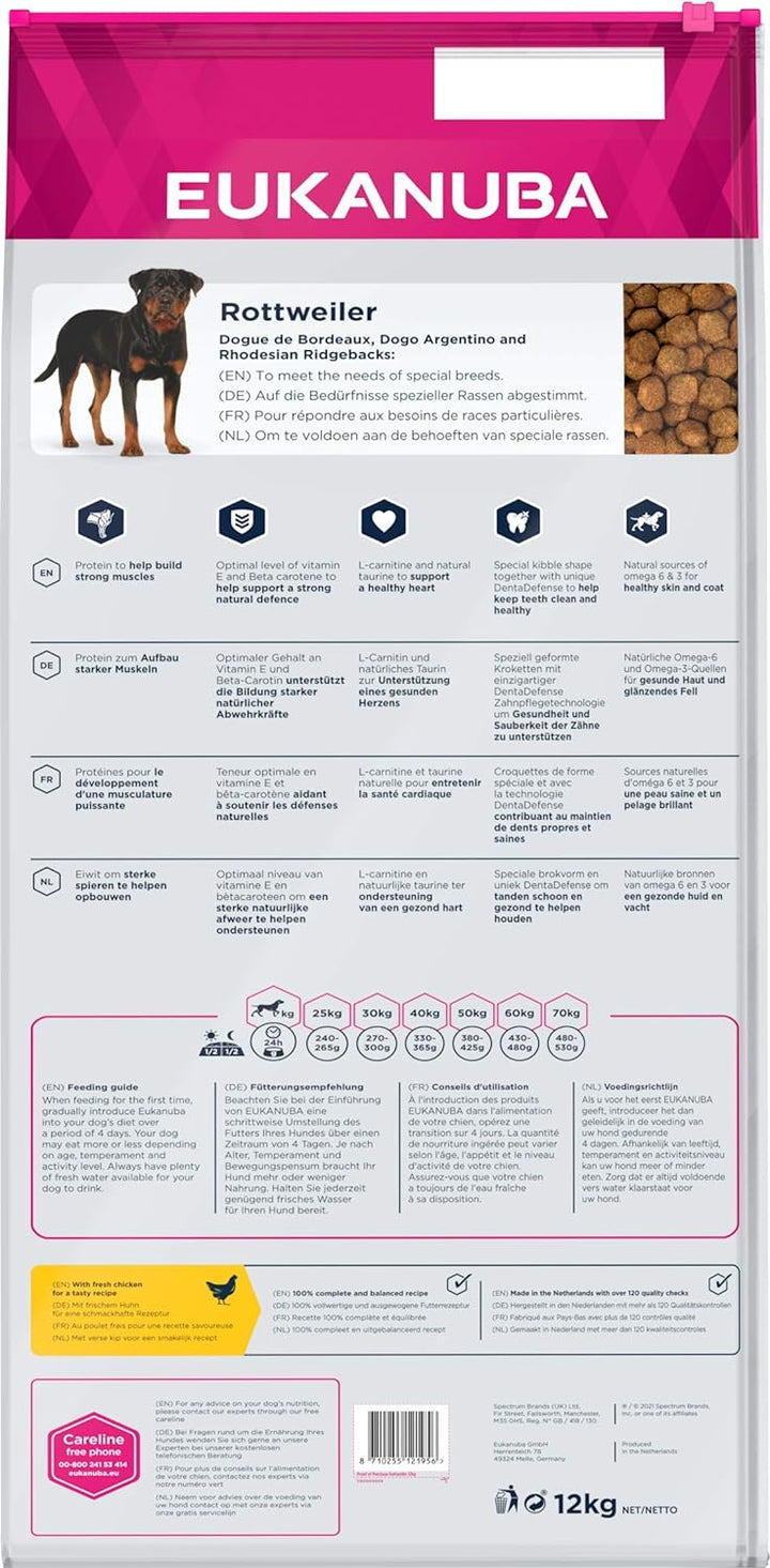 Eukanuba Breed Specific Rottweiler Trockenfutter - optimal auf die Rasse abgestimmtes Premium Hundef