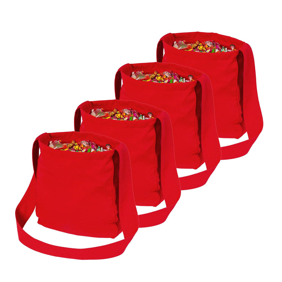 PARTY DISCOUNT NEU Sparpack Wurfbeutel rot mit Futterstoff, 36x34cm, 71cm Träger, mit 2 Staufächern