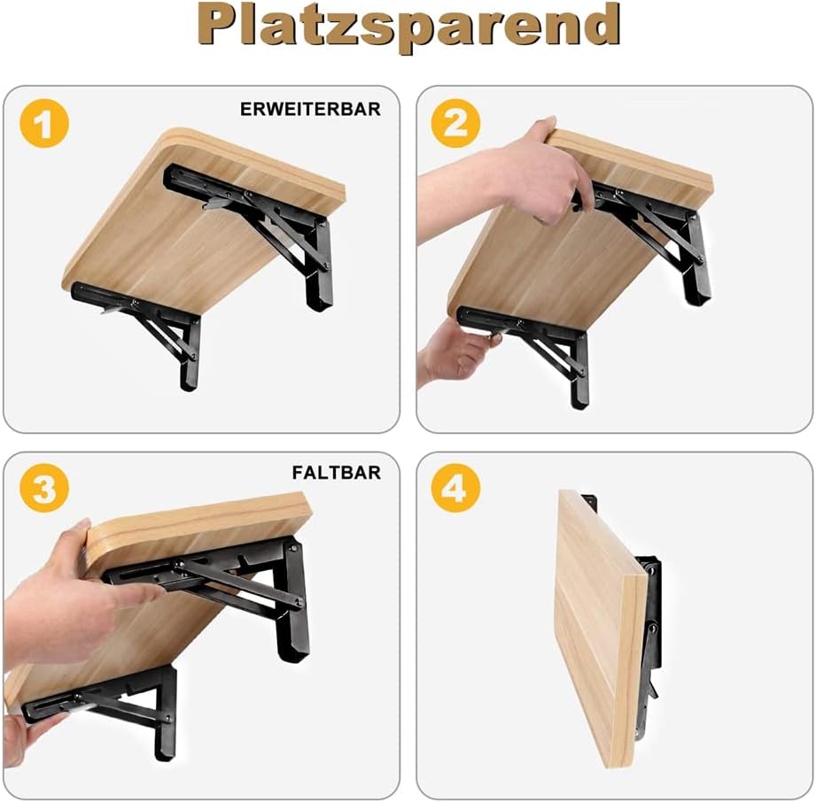 Klappkonsole 400MM, 2 Stück Klappkonsole Schwerlast, Edelstahl Klapptisch Wand, Klappregalhalterunge