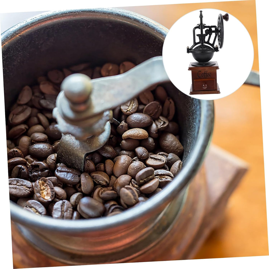 Cabilock Handbetriebene Kaffeemühle aus Holz Tragbare Mühle für Kaffeebohnen Mahlwerk aus Eisen für