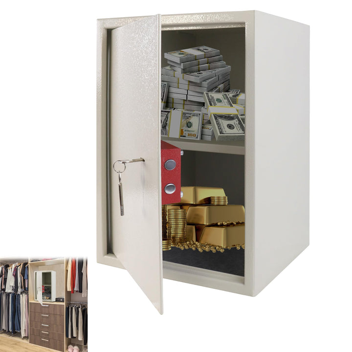 YRHome Möbeltresor Tresor Safe XL-35x31x50cm mit 2 Schlüssel-Schloss & Befestigungsschrauben Boden-W