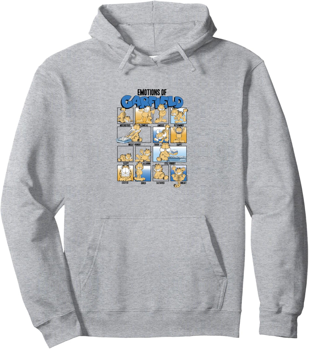 Garfield Emotions Of Garfield Blue Grid Pullover Hoodie