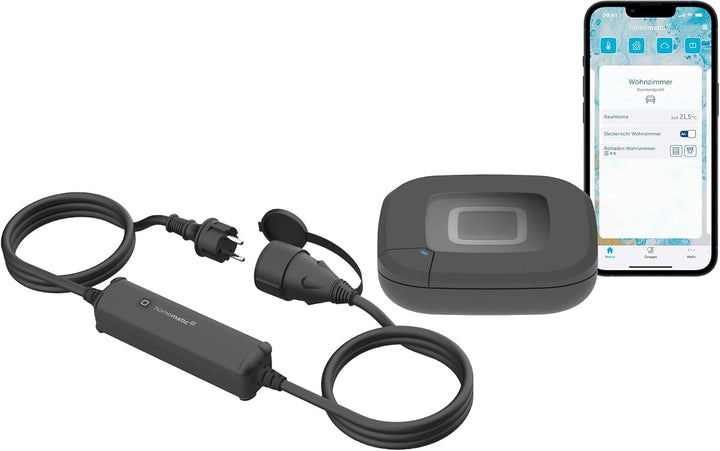 Homematic IP Access Point 2, anthrazit + Schalt-Mess-Kabel – aussen, Smart Home, steuert Gartenlampe
