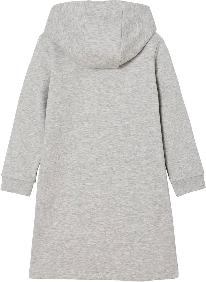 Vertbaudet Mädchen Sweatkleid mit Kapuze 86 Grau Meliert, 86 Grau Meliert