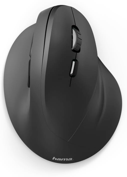 Hama kabellose Maus ergonomisch (Vertikale ohne Kabel für Rechtshänder, Wireless Funk-Maus mit optis