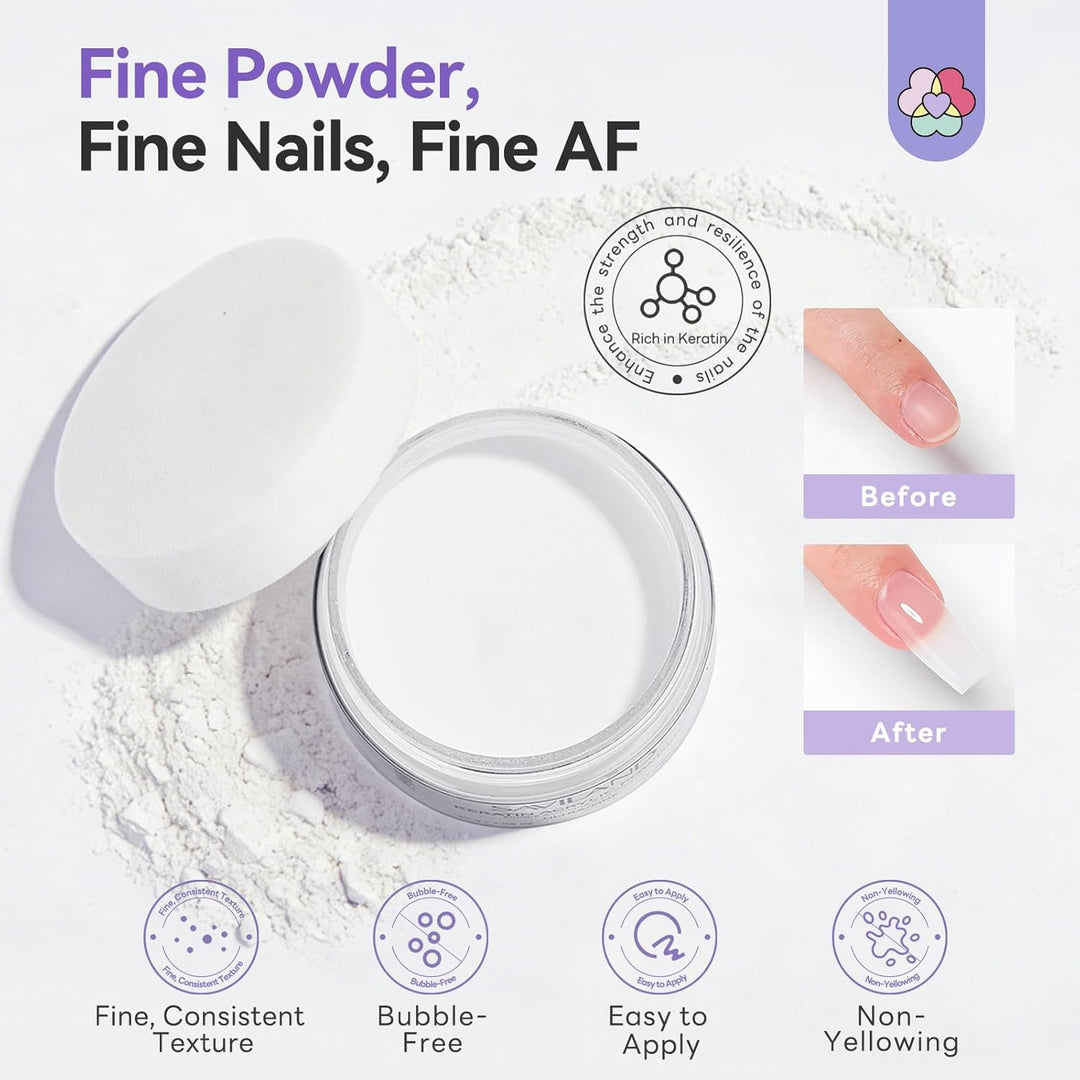 SAVILAND Acryl Nagelset für Anfänger: Komplettes Nagelset mit Acrylpulver Einfach zu Formen Transpar