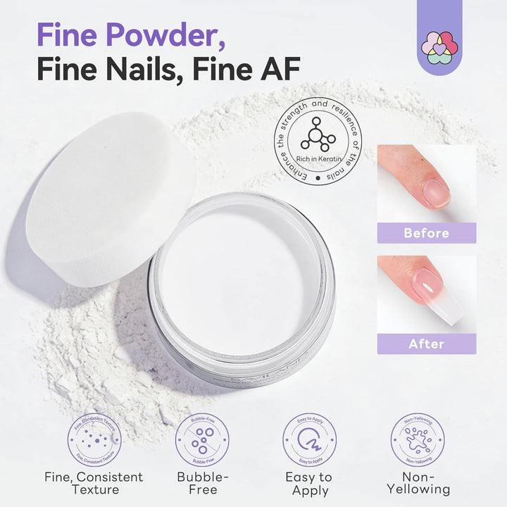 SAVILAND Acryl Nagelset für Anfänger: Komplettes Nagelset mit Acrylpulver Einfach zu Formen Transpar