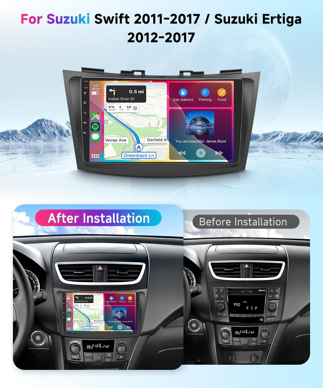 VECHTEL Autoradio 2G+64G Android 15 für Suzuki Swift 2011-2017 Suzuki Ertiga 2012-2017, 9 Zoll HD 2.