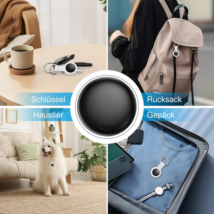 Smart GPS Tracker - 2er Pack Air Tracker Tag mit Apple Wo ist? (iOS NUR) mit Schutzhülle, Wasserdich