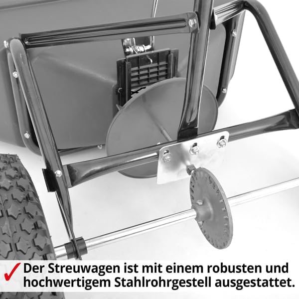 Modell 2024 - POWERPAC - SALZSTREUER HANDSTREUER STREUWAGEN DÜNGESTREUER 60 ltr.