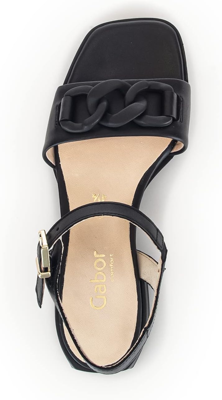 Gabor Damen Riemchensandalen, Frauen Sandalen,Moderate Mehrweite (G) 37 EU Schwarz 57, 37 EU Schwarz