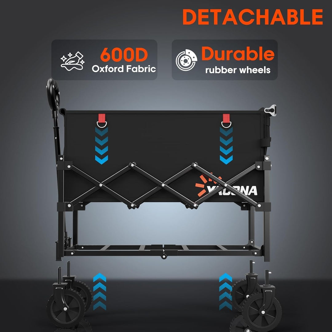 Bollerwagen Faltbar 360lbs Schwerlast, Bollerwagen Mit Rädern Und Heckklappe, Faltbare Handwagen Für