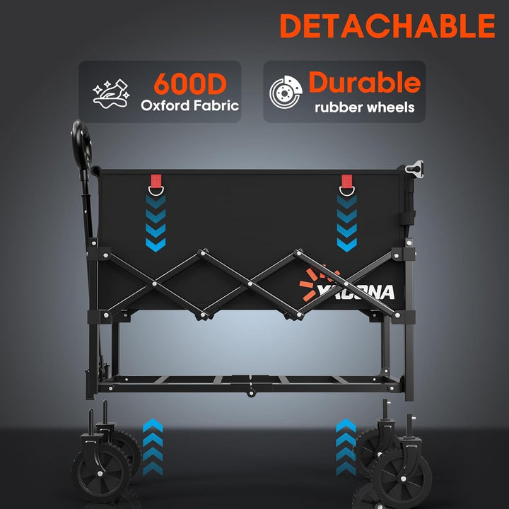 Bollerwagen Faltbar 360lbs Schwerlast, Bollerwagen Mit Rädern Und Heckklappe, Faltbare Handwagen Für