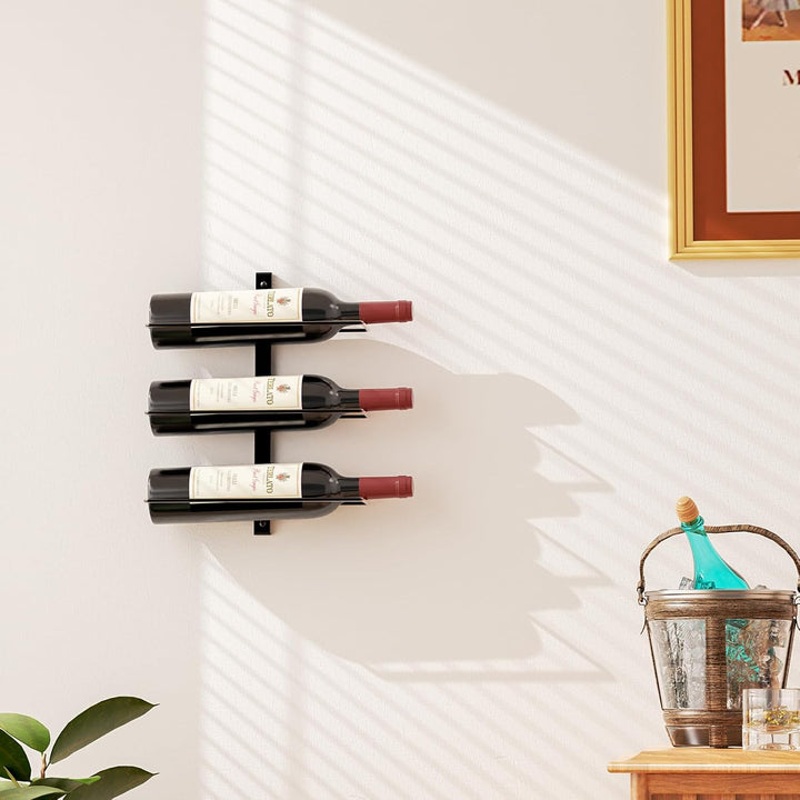 TJ.MOREE Wandmontiertes Weinregal für 3 Flaschen, robuste Metallhalterung für Wein, Champagner und S