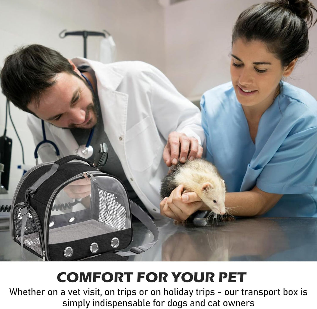 Kleine Haustier-Tragetasche Mit Kissen,Kleintier Tragetasche,Transportbox für Katze Mit Seitlicher Ö