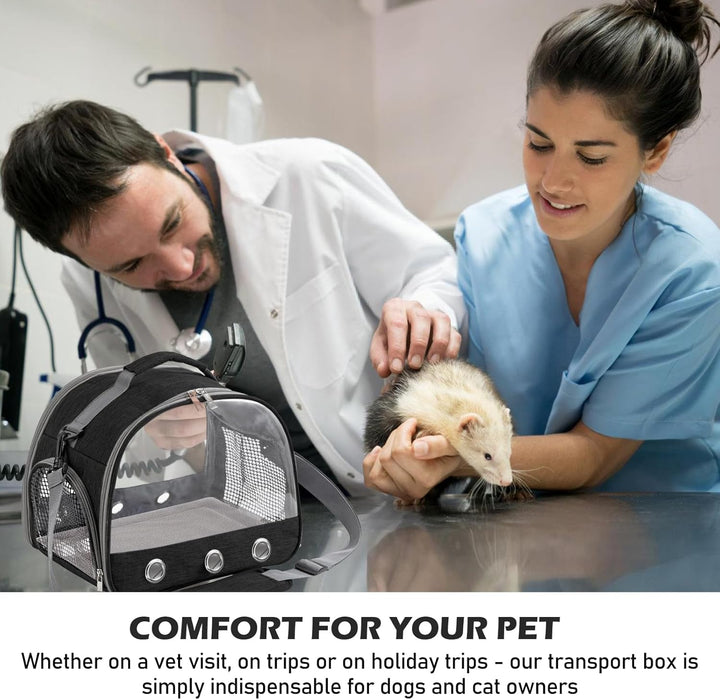 Kleine Haustier-Tragetasche Mit Kissen,Kleintier Tragetasche,Transportbox für Katze Mit Seitlicher Ö