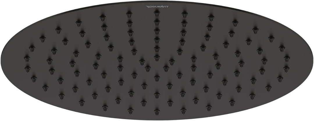 Duravit Universal Duschkopf aus Edelstahl, Duschbrause mit Strahlart Rain, Duscharmatur rund (Ø 300