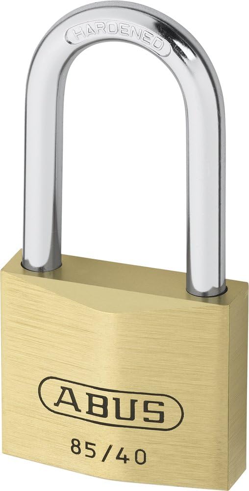 ABUS Vorhängeschloss Messing 85/40HB63 gl.-0709 - gleichschliessend und mit hohem Bügel - für Keller