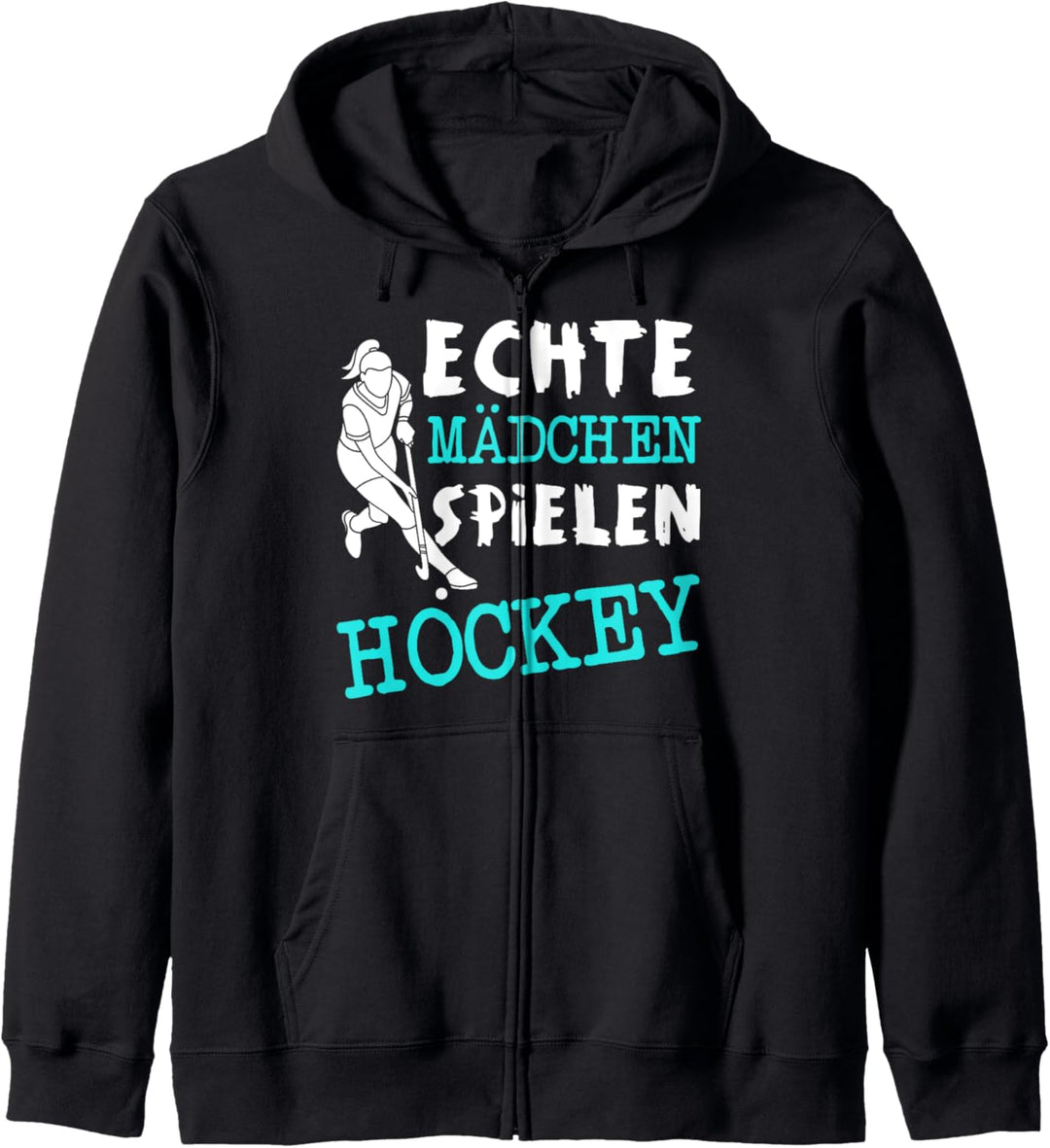 Echte Mädchen Spielen Hockey Feldhockey Hockeyspieler Sport Kapuzenjacke